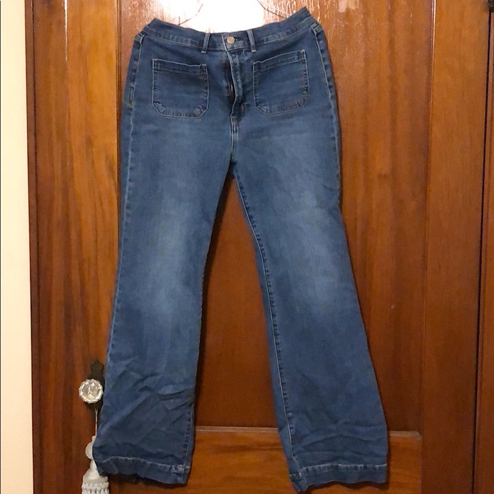 Gap High Rise Patch Pocket Flare Jeans Sz 30